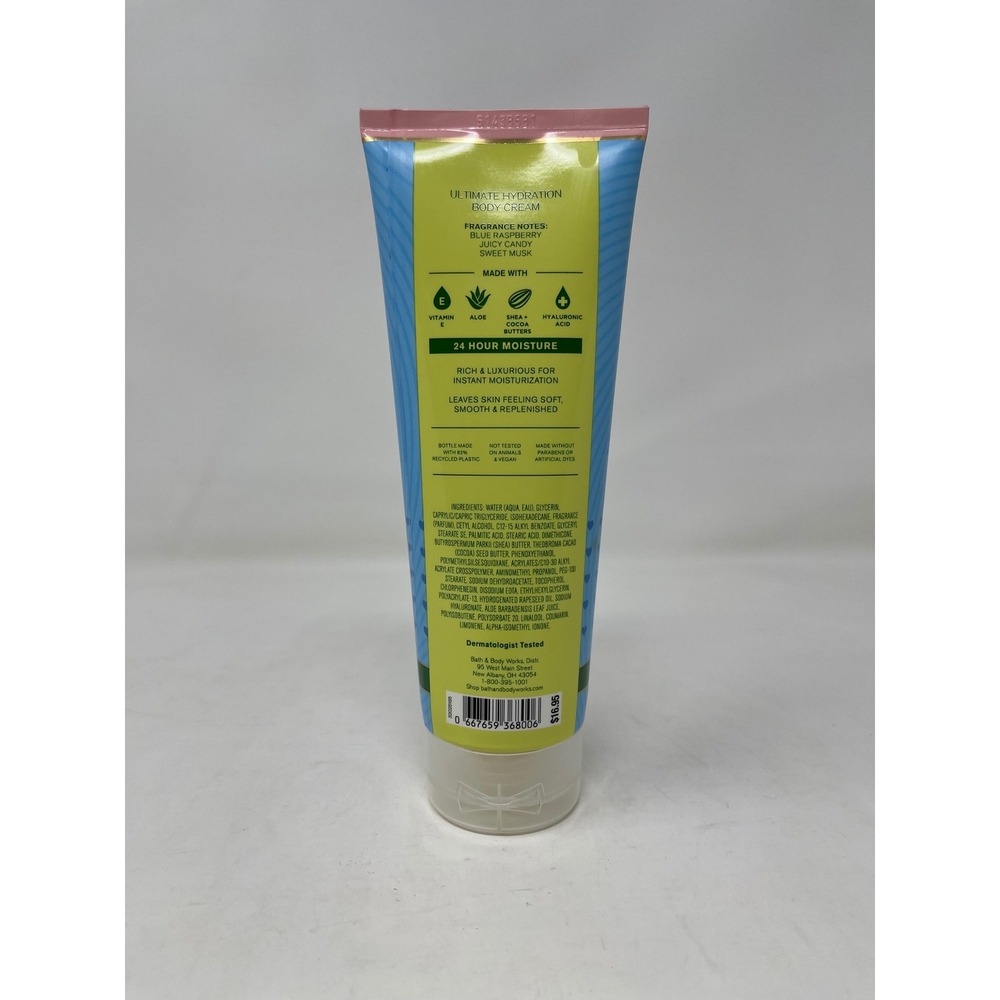 Bath & Body Works Body Cream Women 8 oz Blue New Blue Raspberry Burst Hydration - Picture 3 of 4